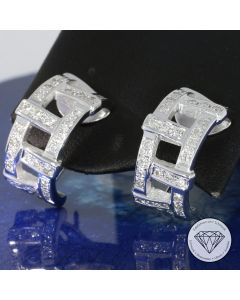Brillant Ohrstecker Creolen 1,30 Carat 750 / 18 Kt Gold Handarbeit