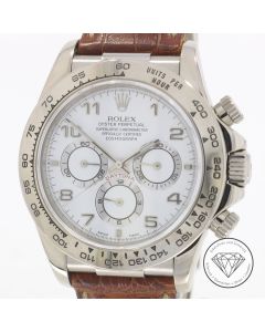 Rolex Daytona Zenith 16519 Full Set 40mm Weiss Gold Automatik
