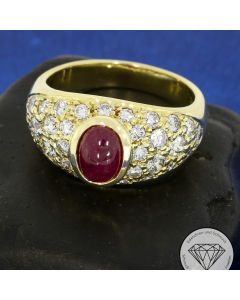 Rubin Brillant Ring 1,30 Carat 585 / 14 Kt Gold