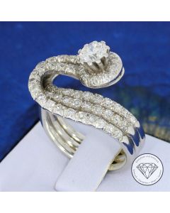 1,60 Carat Diamant Ring 750 / 18 Kt Gold Gr. 54,5 Handarbeit