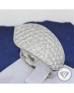 Original Cartier 4,00 Carat Brillant Ring 750 / 18 Kt Gold Gr. 54