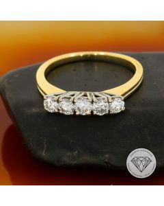 Bicolor Brillant Ring 0,50 Carat 750 / 18 Kt Gold Gr. 55