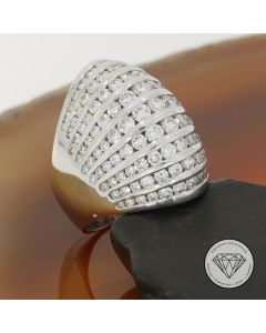 Brillant Kuppel Ring 6,00 Carat 750 / 18 Kt Gold Gr. 54,5
