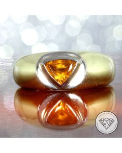 Massiver Bicolor Citrin Ring 585 / 14 Kt Gold Gr. 52,5