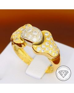 Bicolor Brillant Ring 750 / 18 Kt Gold Gr. 54,5