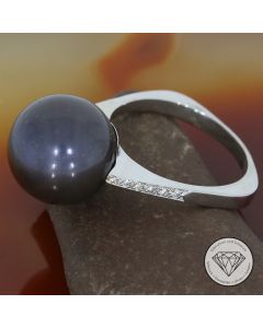 Tahiti Perlen Brillant Ring 750 / 18 Kt Gold Gr. 62