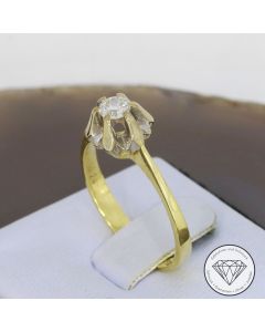 Solitär Brillant 0,24 ct Ring, 585 Gold 14 KT, Gr. 57