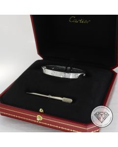 Cartier Love Brillant Armreif 750 / 18 Kt Weiss Gold 16cm