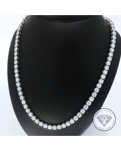 Tennis Brillant Collier Kette 44,4 Carat 750 / 18 Kt Weiß Gold 76,0 cm