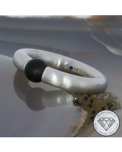 Schmuckwerk Onyx Ring 950 Palladium Gr. 53