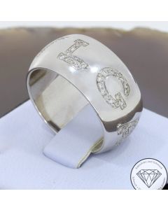 Original Bulgari Bvlgari Monologo Brillant Ring 750 / 18 Kt Gold Gr. 55