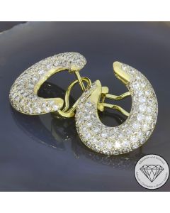 Lupenreine 3,50 Carat Brillant Creolen 750 / 18 Karat Gold