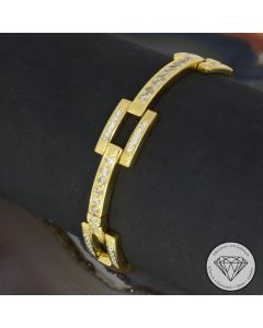 Vintage Brillant Armband 4,50 Carat 750 / 18 Karat Gelb Gold 18,0 cm