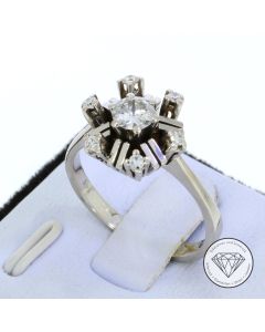 Solitär Brillant Diamant Ring 585 / 14 Kt  Weiß Gold