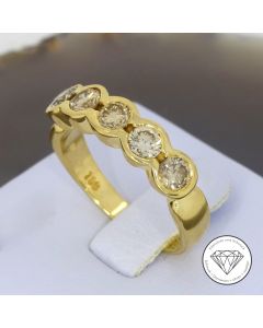 Halb Memory Brillant Ring 1,00 Carat 750 / 18 Kt Gold Gr. 55