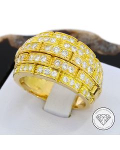 Original Cartier Maillon Panthere Brillant Ring 750 / 18 Kt Gold