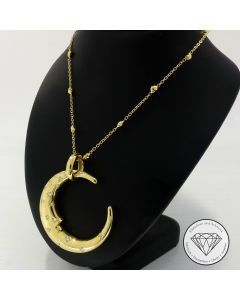 Original Wempe Mond Brillant Anhänger mit Herz Anker Kette 750 / 18 Kt Gold 65,5 cm