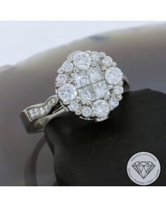 Diamant Brillant 1,35 Carat Ring 750 / 18 Kt Gold