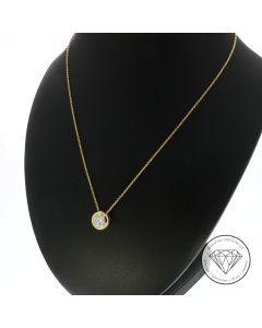 Solitär Brillant Anhänger & Anker Kette 0,85 Carat 750 / 18 Kt Gold