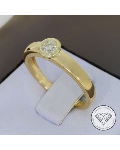 Solitär Brillant 0,25 ct Ring, 585 Gold 14 KT, Gr. 56