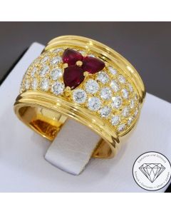 Massiver Brillant Rubin Ring 750 / 18 Kt Gold Gr. 53