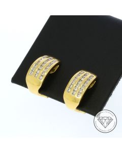Brillant Ohrringe Ohrhänger 750 / 18 Kt 0,42 Carat Gelb Gold