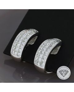Diamant Ohrstecker Creolen 2,65 Carat 750 / 18 Kt Gold