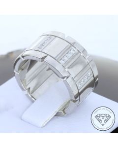 Original Cartier Tank Francaise Brillant Ring 750 / 18 Kt Gold Gr. 52