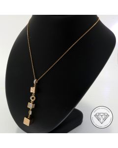 Anker Kette mit Anhänger 585 / 14 Kt Rosé Gold 59 cm