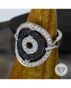 Original Bvlgari Bulgari Astrale Brillant Ring 750 / 18 Kt Gold & Keramik