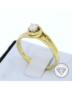 Solitär Brillant Ring 585 / 14 Kt Gold Gr. 57