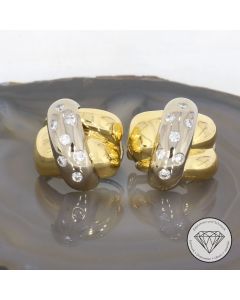 Werner Zappe Pforzheim (WZP) Design Ohrstecker Creolen 750 / 18 Kt Gold
