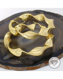 Spiral Creolen Ohrringe, 585 Gold 14 KT, 60 mm