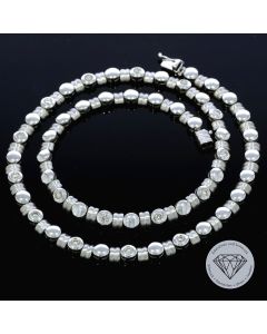Massive Brillant Collier Kette 750 / 18 Karat Weiß Gold 43,5 cm