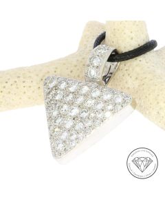 2,50 Carat Diamant Brillant Dreieck Anhänger 750 / 18 Kt Gold