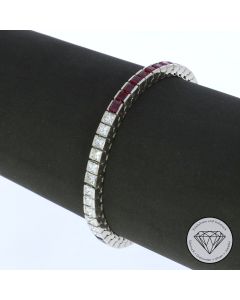 2,40 Carat Tennis Edelstein Diamant Armband 750 / 18 Kt Gold 17,0 cm