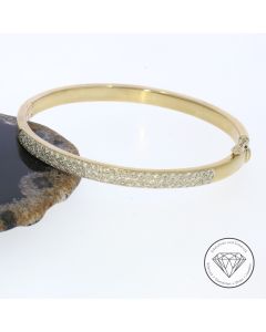 Brillant Armreif 1,30 Carat 750 / 18 Karat Gelb Gold 17,5 cm