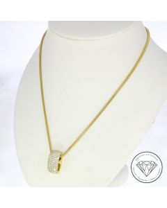 1,50 Carat Brillant Anhänger & Schlangen Kette 585 / 14 Kt Gold 45,0 cm