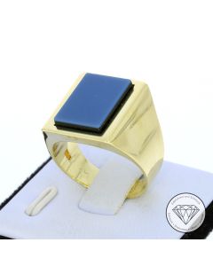 Lagen Achat Siegel Ring 585 / 14 Karat Gold