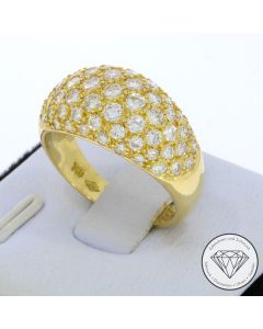 Brillant Kuppel Ring 1,96 Carat 750 / 18 Kt Gold Gr. 55