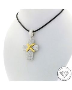 Massiver Brillant Kreuz Anhänger 3,00 Carat 750 / 18 Kt Gold