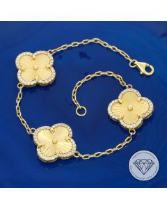 "Kleeblatt" Armband 585 / 14 Kt Gelb Gold 18 cm