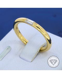 Solit&auml;r Diamant Band Ring 750 / 18 Kt Gelb Gold Gr.52