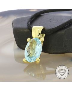 Aquamarin Anhänger 585 / 14 Kt 4,50 Carat Gelb Gold