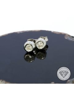 Solitär Brillant Ohrstecker Ohrringe 750 / 18 Kt 0,40 Carat Weiß Gold 