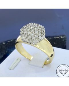 Floraler Bicolor Brillant Ring 0,75 Carat 585 / 14 Kt Gold Gr. 55
