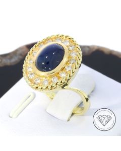 Saphir Brillant Ring 0,50 Carat 585 / 14 Kt Gold