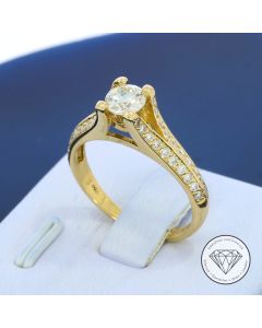Halbcar&auml;ter Brillant Ring 585 / 14 Kt Gelb Gold 0,90 Carat Gr.52,5