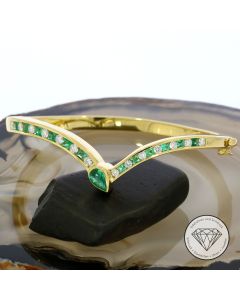 Brillant Smaragd Armreif 750 / 18 Kt Gold 16,5 cm