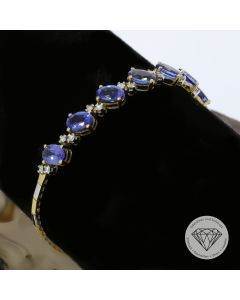Bicolor Brillant Armband 750 / 18 Karat Gelb Weiß Gold 18,5 cm